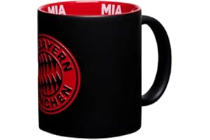 ‎FC BAYERN MÜNCHEN FC Bayern München Tasse I Logogravur I Schwarz-Rot I 0,3 l