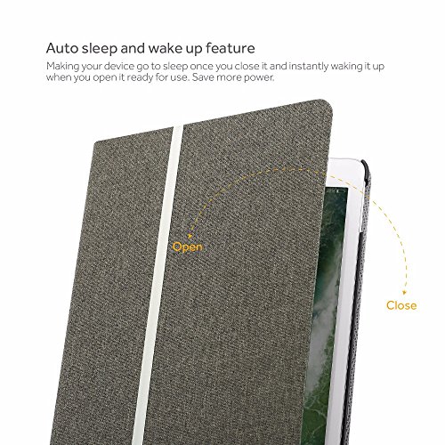 iPad 9.7 2017 Hülle, EasyAcc Starke Magnethaftung Case mit Auto aufwachen/ Schlaf Funktion Smart Case und Mehrere Einstellbarem Blickwinkel Funktion Cover für Apple iPad 2017 – Hochwertiges PU Leder Hülle Braun - 6