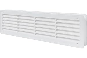 Vent Systems Blanco Registro de aire para puerta de 46 x 13.5 cm (44 x 12 cm), rejillas de ventilación para interiores – cuarto de baño, gabinete, garaje a través de ventilación de la puerta.
