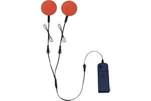 YnGia 2PCS 50mm Glowing LED Eyes, EL Panel Light Electroluminescent El Sheet Panel Light Round DIY Cuttable Sheet for Cosplay Party Mask Eyes Helmet Decoration (Red)