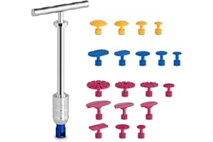 ‎MSW MOTOR TECHNICS MSW Zughammer MSW-DENTPULLER.SET6 Ausbeulwerkzeug Dellen Reparatur Set mit 19 Zugadapter für kleine und große Dellen