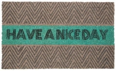 Preisvergleich Produktbild Have a nice day, Fussmatte, grau / türkis