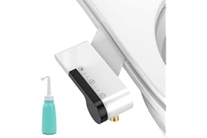 Bidet Aufsatz, YEAUPE PRO Bidet für Toilette, Nicht Elektrisch Bidet Toilettenaufsatz mit Einziehbare selbstreinigende Doppeldüsen, Einstellbarer Druckschalter für Kaltes Wasser, Schwarz