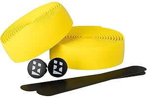 URBAN ZWEIRAD Resistente Nastro per Il Manubrio della Bici - Giallo Signature - Inclusi Tappi di Chiusura e Strisce adesive - Super Antiscivolo e Facile da Applicare - 200cm x 3cm (Giallo Signature)