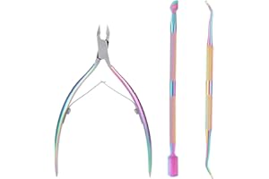 upain Nagelhautentferner Nagelhautschieber Nagelhautzange Edelstahl Maniküre Set Nagelhaut Nippel Cuticle Nipper Pusher Cutter Scraper Trimmer für Hände Maniküre Zehennagel 3 Stück