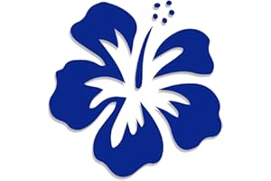 Decus Shop Hawaiian Hibiscus Flower L 0169 (Bleu) // Autocollant JDM Style Transfert de Vinyle