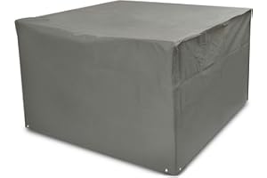 Woodside Heavy Duty Waterproof Garden Rattan Cube Set Furniture Cover L: 135cm x W: 135cm x H: 74cm GREY