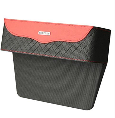 HuanLeBao Car Items Storage Box Stitching Leather Seat Slot Set Box Giant Pants Pattern Water Cup Holder Storage Box , Red black