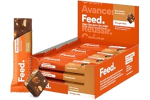 FEED. SMARTFOOD Feed. | Barre énergetique sport à la cacahuète | Riche en vitamines et minéraux | Sans gluten, vegan | 12 barres protéinées de 40g