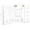 MOES Smart WiFi Switch, Switch Push Button Voice Control, Smart 86 Household EU Type, Compatible With Alexa and Google Home, 100-240V AC, Lights Remote Control, 2 GANG, Requires Neutral Line