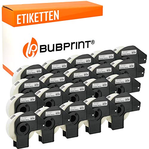 Bubprint 10x Rollos Etiquetas compatible con Brother dk-11204#1204 17 x 54mm