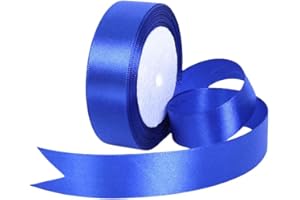 GUIASIPULE 20mm Royal Blue Satin Ribbon 22M ，Fabric Hair String Ribbon for Craft, Flower Bouquets, Gift Wrapping, Wedding, Bow Making and Valentines Christmas Decoration