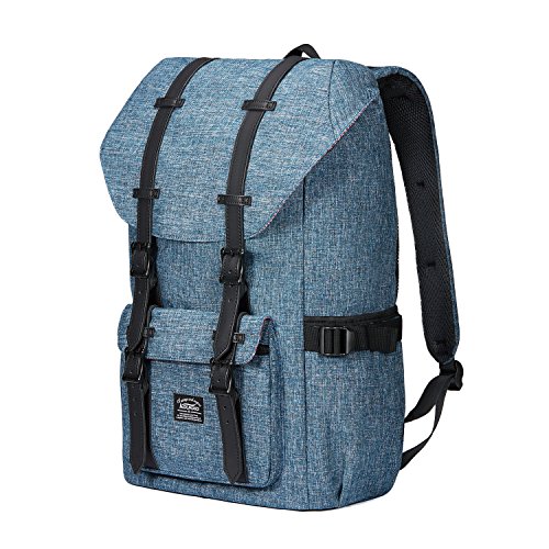Rucksack Damen Herren Studenten Backpack KAUKKO 17 Zoll Laptop Rucksack für 15″ Notebook Lässiger Daypacks Schüler Backpacks Schultaschen of 2 Side Pockets für Wandern Reisen Camping - 2