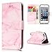 Price comparison product image iPod Touch 5 Case,iPod Touch 6 Leather Case,Surakey iPod Touch 5/6 PU Leather Flip Case Wallet Retro Stone Marble Series Painting Pattern Full Protective Case Cover for iPod Touch 5/6,Pink Marble