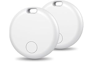 AOWOKA Air Tag Tracker Bluetooth Item Finder-2 Pack，Compatible with Apple Find My APP (iOS Only) Replaceable Battery, IP67 Waterproof, Suitable for Luggage, Bags, Wallets, Backpacks, Keys Tracking Tag, White