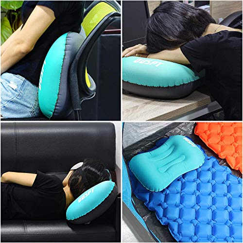Aufblasbares Camping Kissen,Aufblasbares Kopfkissen,Leichtes Reisekissen Luft-Kissen,Camping Pillow für Camping, Reise, Draußen Bequemen Schlaf Kissen … (Blau) - 6
