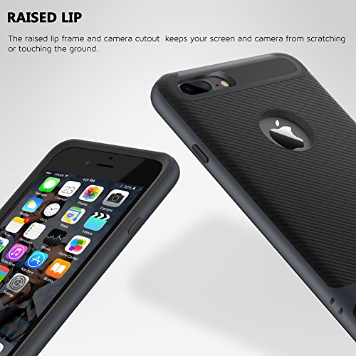 iPhone 7 Plus caso la armadura prima Doble capa paragol pes Marco duro de la PC TPU interior fibra de carbono recubierta con una excelente antideslizante y la cubierta a prueba de golpes caso para el iPhone 7 plus- Negro reviews iPhone 7 Plus caso la armadura prima Doble capa paragol pes Marco duro de la PC TPU interior fibra de carbono recubierta con una excelente antideslizante y la cubierta a prueba de golpes caso para el iPhone 7 plus- Negro