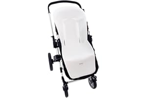 Funda de Verano para Silla Paseo Universal Rosy Fuentes- Colchoneta para Carrito Bebé- Transpirable-Compatible con Bugaboo, Jane, Concord, Baby Jogger, Bebecar…0-blanco