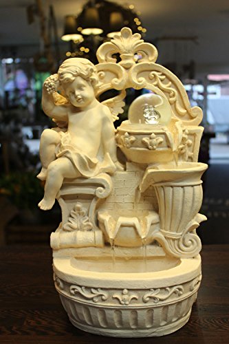 Springbrunnen Engel mit LED-Beleuchtung und Glaskugel Tischbrunnen Zierbrunnen Zimmerbrunnen - 4