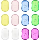 RtottiM 12 Boxen Seifenblätter 240 Blätter, Einweg Papier Seife 6 Farben, Tragbare, mit Kunststoffbox für Unterwegs Reisen Ca