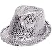 Produktbild Sofias Closet Paillette Glitzer Kostüm Filzhut Fedora Tanz MJ Silber - Damen, Silbern, Einheitsgröße