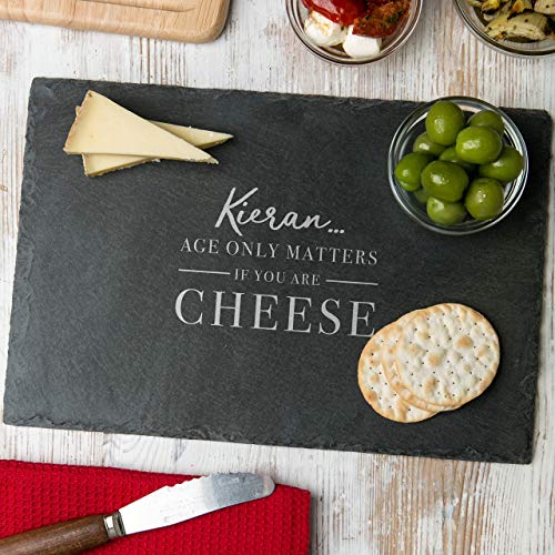 Personalised Birthday Gift for Him Men - 'Age only Matters if you're Cheese' Cheese Board - Funny 30th, 40th, 50th, 60th Birthday Gifts for Men/For Him Funny