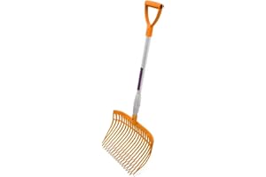 HORSE MASTERS Quality Aluminium Purple ABS Bedding & Shaving Fork Equestrian Tack Shavings Fork for Horses with Handle 115cm, Durable Yard Tool for Stables, Trailers & Fields