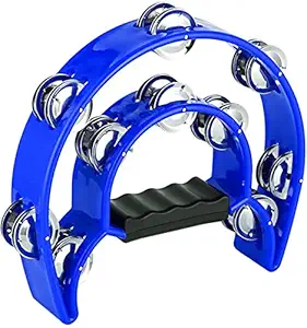 Mustang - Pro Half Moon Tambourine Double Cutaway Double Cutaway Tambourine with Double Row of Jingles { multi colors }