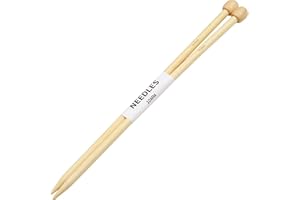 Coopay Agujas de tejer de madera, 10 mm, 1 par de agujas de tejer jumbo para hilo grueso, manta, alfombra, bufanda y gran proyecto de punto, agujas gruesas, juego de agujas de tejer de 35 cm