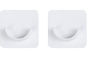 GeKLok Soporte para barra de cortina, para guardarropa, soporte de barra en forma de U, gancho de plástico autoadhesivo, sin soportes para barra de cortina para hogar, dormitorio, baño (2 unidades)