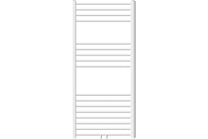 ECD Germany Radiatore da Bagno Scaldasalviette 600 x 1200 mm Bianco Curvo con Chiusura Centrale Radiatore Scaldasalviette Asciugabiancheria Termoarredo Bianco Curvo con Chiusura Centrale 600 x 1200 mm