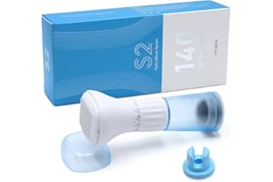 Aoyswuz Microneedling Derma Stamp S2 140 pin con serbatoio sierico, 0-3 mm, sistema di microinfusione regolabile per la pelle del viso, crescita dei capelli (senza serum)