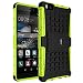 Produktbild Huawei P8 Hülle,Silikon TPU und PC Rückdeckel Schutzhülle Schutz Handy Stoßfest Kratzfeste Hüllen Etui Handyhülle Das Bumper Huawei P8 case für Huawei P8 5.2 Zoll mit Ständer - Grün