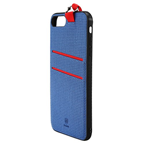 IPhone 7 Plus Hülle, BASEUS Case ID Card Insert + Lanyard zurück Fall Deckung für iPhone 7 Plus 5,5 "ID-Kartenhalter Cases (blau)