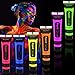 Produktbild German Trendseller® 6 x UV - Bodypainting - Körperfarben  Neon  Lichtfarbe  Mond Licht  Körpermalfarben  Extra Knallige Farben  6 Leuchtfarben
