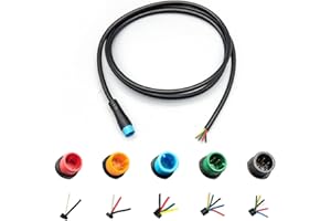 HUDAMZKY Cable de extensión de Bicicleta eléctrica 2 Pines / 3 Pines / 4 Pines / 5 Pines / 6 Pines Julet Hembra/Macho de una Sola Cabeza DIY Kit de Motocicleta eléctrica Cable Impermeable