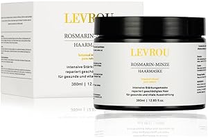 Levrou® Rosmarin Minze Haarmaske für sehr trockenes Haar | Haarwachstum beschleunigen | Haarkur für extrem geschädigtes Haar | Haarpflege für kaputtes Haar | für glänzende und geschmeidige Haare