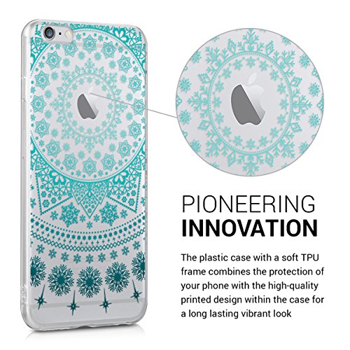 kwmobile Funda para Apple iPhone 6 Plus   6S Plus - Carcasa Protectora de  TPU  con dise  o Invernal en  Azul Azul Claro Transparente 