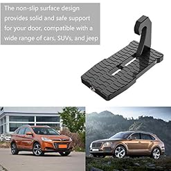 Pawaca auto porte, chiavistello porta veicolo scala pieghevole pedale a forma di U Slam latch con martello di sicurezza (versione aggiornata), facile accesso al tetto dell’ auto per Jeep/SUV, supporta fino a 250 kg/249,9 kilogram nero
