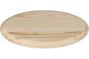 INNSPIRO Socle en bois de pin massif ellipse inf. 22 x 11 cm. Sup. 20,5 x 9 cm. Hauteur 1,5 cm. Base en bois pour peindre, décorer et faire des travaux manuels.