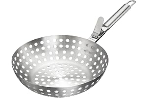 Westmark Wok för grillning – perfekt för tillagning av stora mängder läckra grillade grönsaker, hållbar, diskmaskinssäker – rostfritt stål