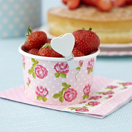 Deko-Klammern "Herz", weiß, klein, 20 St. - Deko-Klammern mit weißem Herzen verziert