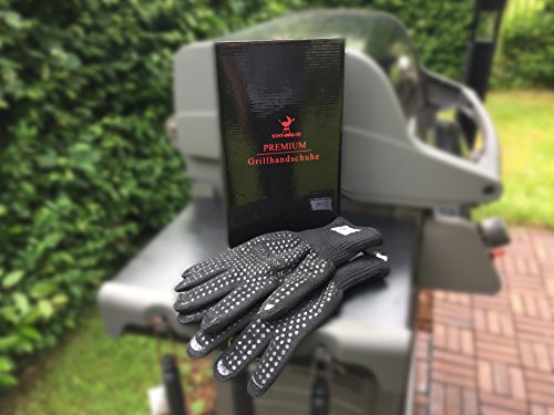 Grillhandschuhe hitzebeständig mit Silikon von STAR-BBQ – Perfektes Grillzubehör: Verwendbar als Topflappen, Ofenhandschuhe, Topfhandschuhe oder Kochhandschuhe (Version 2017 Schwarz) - 5