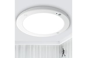Wondlumi 18W LED Ceiling Light with PIR Motion Sensor and Twilight Sensor, Ultra Slim Round LED Panel 240V Cool White 1800lm for Porch, Hallway, Stair, Bedroom