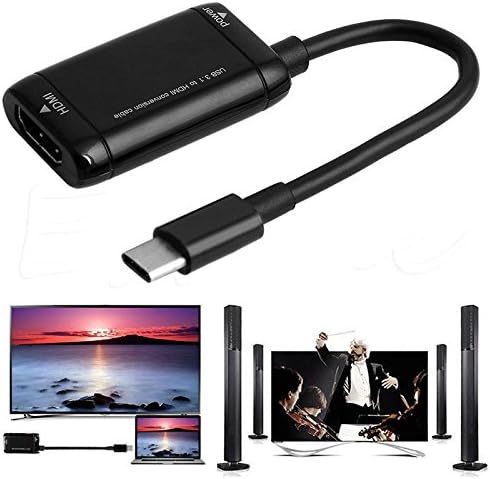 ETbotu USB 3.1 Type C USB-C to HDMI Adapter 1080P Male to Female Converter Cable for MHL Android Phone Tablet
