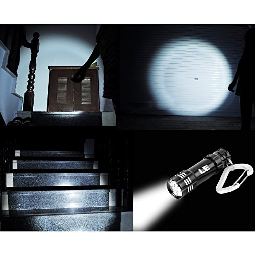 LE 5er Pack Mini Taschenlampe, Schlüsselanhänger LED Notfallleuchte, batteriebetrieb, Schwarz - 7