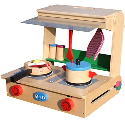 Legler Kinder Spielküche Holz Küche im Koffer Profi