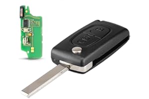 ONETOP1 Llave Funda de Coche Mando a Distancia ID46 Chip para Citroen C4 C5 C6 C8 Xsara Picasso para Peugeot 207 208 307 308 407 408 607 Ask 433MHZ ID46 0536 (0536-HU83-ASK)