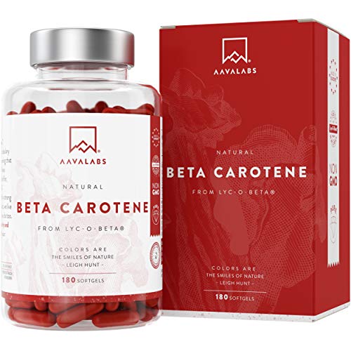 Bêta-Carotène [25000 iu] - 180 Gélules - avec Lyc-O-Beta Breveté et Huile d'Olive Extra Vierge - Soutien Naturel pour le Bronzage, la Santé des Yeux et de la Peau et du Système Immunitaire