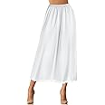 Jadive Women's Satin Half Slip Lace Long Underskirt Skirt Slip Long Slips for Dresses Lingerie Skirt